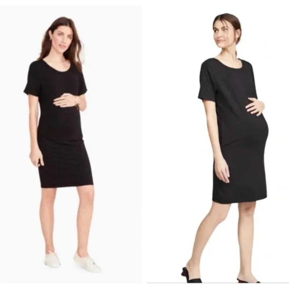 Hatch The T-Shirt Layer Dress Black Size Large Maternity - Picture 6 of 6